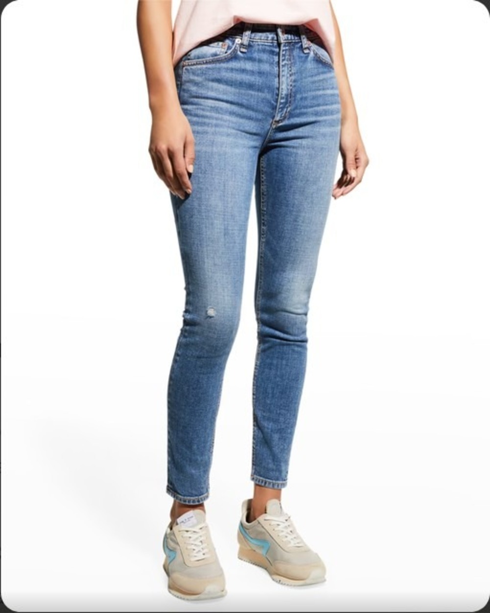 rag & bone/JEAN High Rise Skinny Jeans Sz 29 Medium Wash Raw Hem